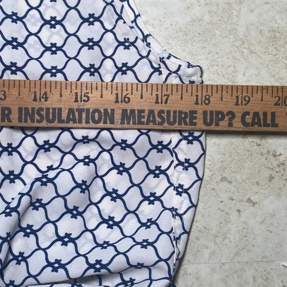 Collective Concepts Womens Navy White Geometric Boho Tassel Mini Dress - Picture 7 of 8